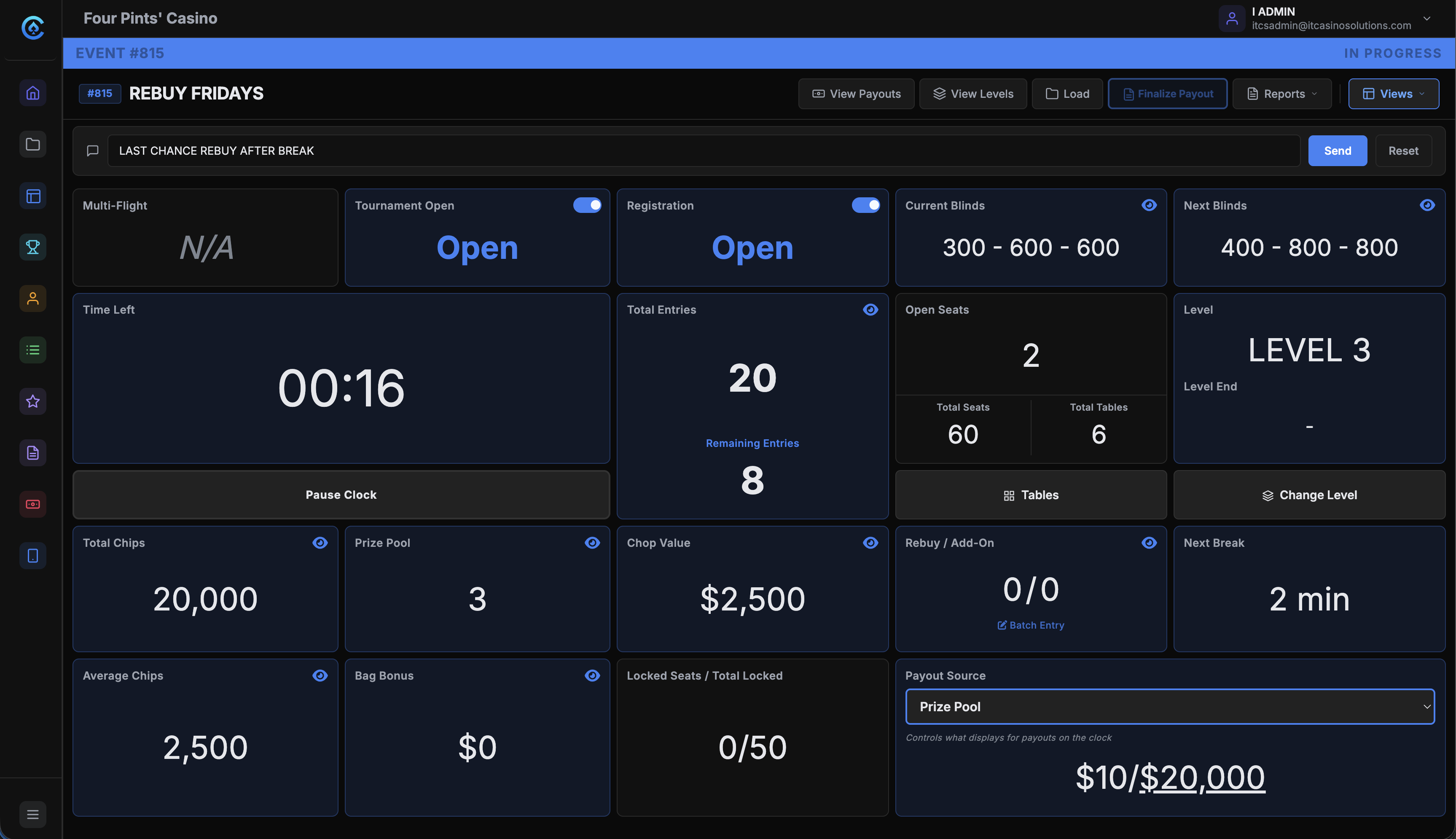 CardOpz Tournament Controller - manage blinds, seating, and payouts from one command center